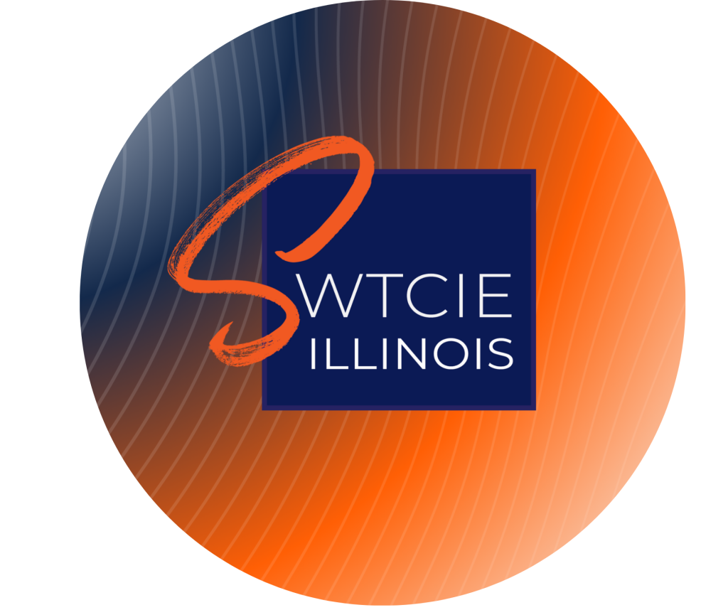 SWTCIE Illinois logo on a blue and orange gradient.