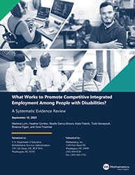 What Works to Promote Competitive Integrated Employment Among People with Disabilities cover